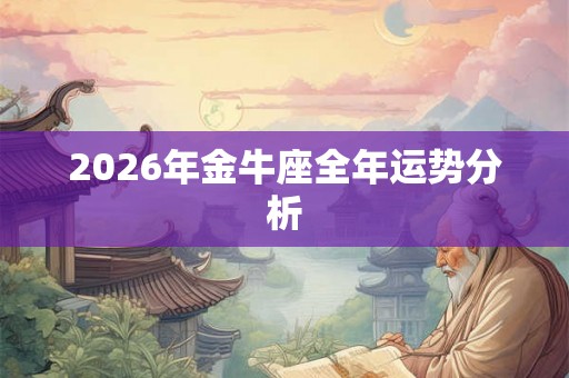 2026年金牛座全年运势分析