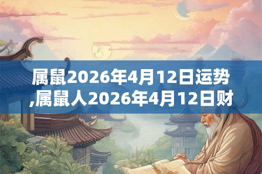 属鼠2026年4月12日运势,属鼠人2026年4月12日财运,生肖鼠2026年4月12日运势