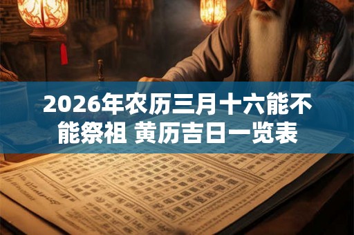 2026年农历三月十六能不能祭祖 黄历吉日一览表
