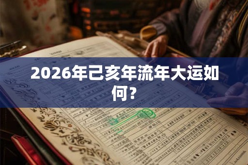 2026年己亥年流年大运如何？