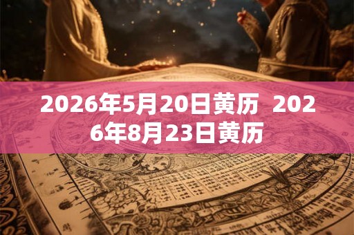 2026年5月20日黄历  2026年8月23日黄历