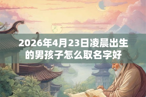 2026年4月23日凌晨出生的男孩子怎么取名字好