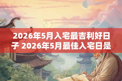 2026年5月入宅最吉利好日子 2026年5月最佳入宅日是哪天