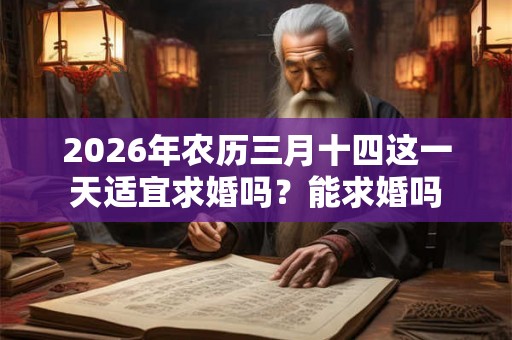 2026年农历三月十四这一天适宜求婚吗？能求婚吗