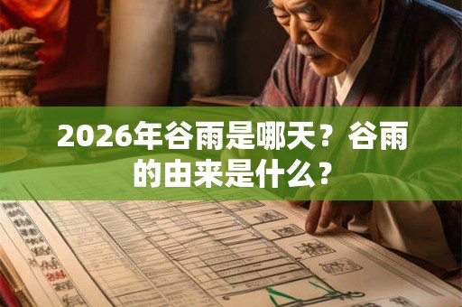 2026年谷雨是哪天？谷雨的由来是什么？