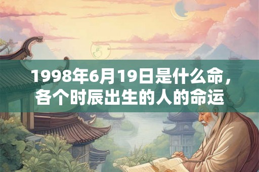 1998年6月19日是什么命，各个时辰出生的人的命运