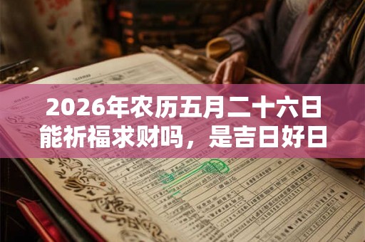 2026年农历五月二十六日能祈福求财吗，是吉日好日子吗？