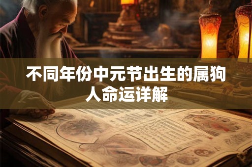 不同年份中元节出生的属狗人命运详解 不同年份中元节出生的属狗人命运详解