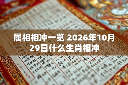 属相相冲一览 2026年10月29日什么生肖相冲