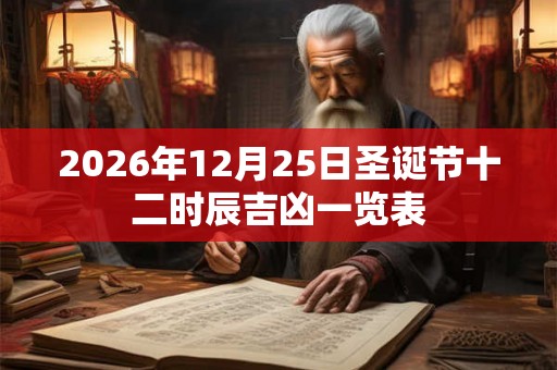2026年12月25日圣诞节十二时辰吉凶一览表
