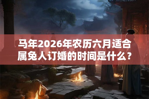马年2026年农历六月适合属兔人订婚的时间是什么？