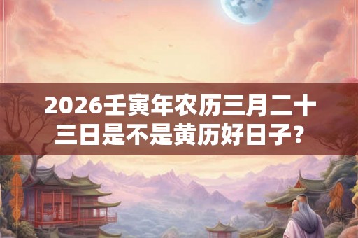 2026壬寅年农历三月二十三日是不是黄历好日子？