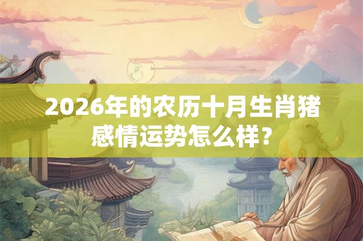 2026年的农历十月生肖猪感情运势怎么样? 2026年的农历十月生肖猪感情运势怎么样?
