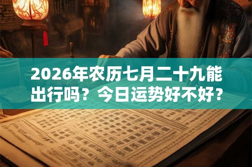 2026年农历七月二十九能出行吗?今日运势好不好? 2026年农历七月二十九能出行吗?今日运势好不好?