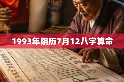 1993年阴历7月12八字算命