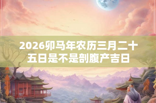 2026卯马年农历三月二十五日是不是剖腹产吉日