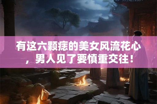 有这六颗痣的美女风流花心，男人见了要慎重交往！