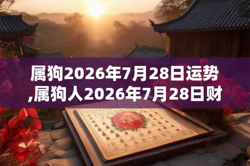 属狗2026年7月28日运势,属狗人2026年7月28日财运,生肖狗2026年7月28日运势