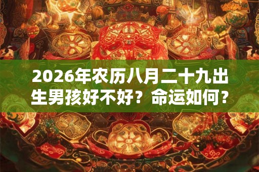 2026年农历八月二十九出生男孩好不好？命运如何？