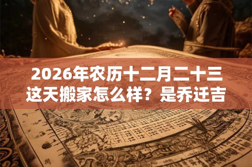 2026年农历十二月二十三这天搬家怎么样？是乔迁吉日吗？