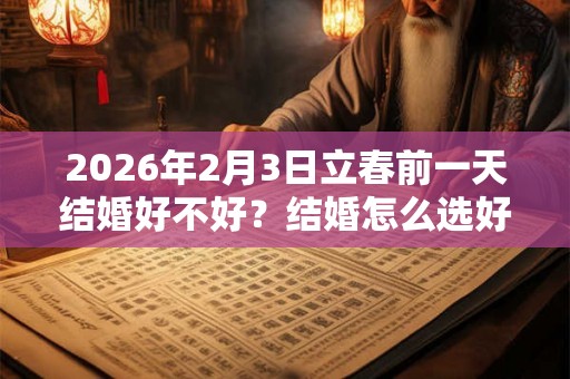 2026年2月3日立春前一天结婚好不好？结婚怎么选好日子？