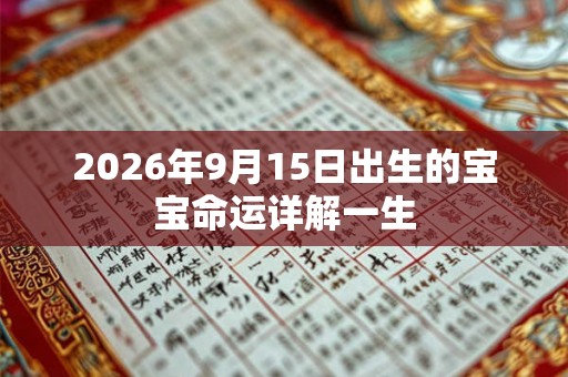 2026年9月15日出生的宝宝命运详解一生