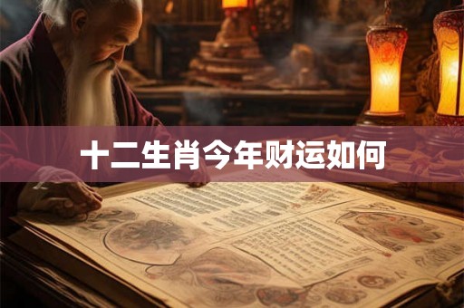 十二生肖今年财运如何