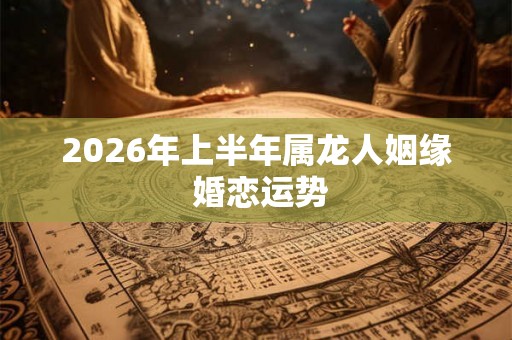 2026年上半年属龙人姻缘 婚恋运势