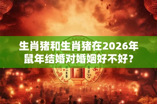生肖猪和生肖猪在2026年鼠年结婚对婚姻好不好? 生肖猪和生肖猪在2026年鼠年结婚对婚姻好不好?