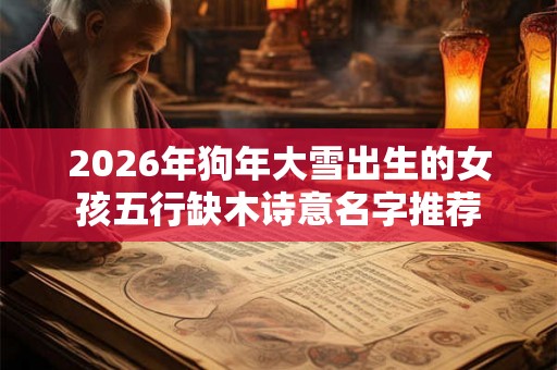 2026年狗年大雪出生的女孩五行缺木诗意名字推荐
