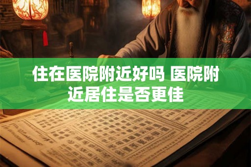 住在医院附近好吗 医院附近居住是否更佳