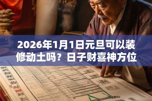 2026年1月1日元旦可以装修动土吗？日子财喜神方位？