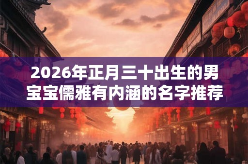 2026年正月三十出生的男宝宝儒雅有内涵的名字推荐