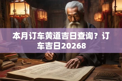 本月订车黄道吉日查询?订车吉日20268 本月订车黄道吉日查询?订车吉日20268
