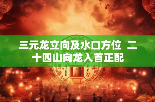三元龙立向及水口方位  二十四山向龙入首正配