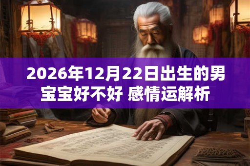 2026年12月22日出生的男宝宝好不好 感情运解析