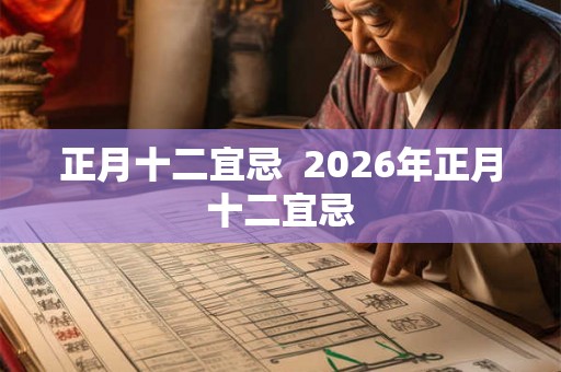 正月十二宜忌 2026年正月十二宜忌 正月十二宜忌 2026年正月十二宜忌