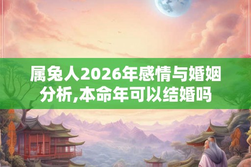 属兔人2026年感情与婚姻分析,本命年可以结婚吗