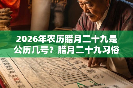 2026年农历腊月二十九是公历几号?腊月二十九习俗是什么? 2026年农历腊月二十九是公历几号?腊月二十九习俗是什么?