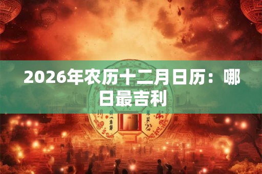 2026年农历十二月日历：哪日最吉利