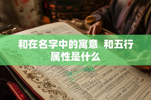 和在名字中的寓意  和五行属性是什么