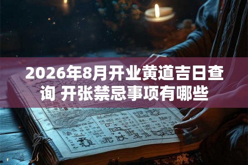 2026年8月开业黄道吉日查询 开张禁忌事项有哪些