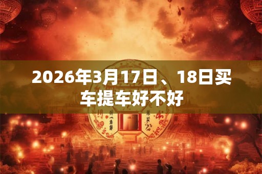 2026年3月17日、18日买车提车好不好