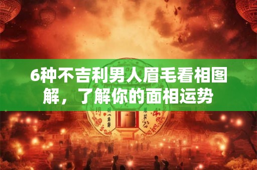 6种不吉利男人眉毛看相图解,了解你的面相运势 6种不吉利男人眉毛看相图解,了解你的面相运势