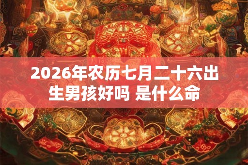 2026年农历七月二十六出生男孩好吗 是什么命
