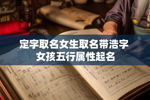 定字取名女生取名带浩字 女孩五行属性起名