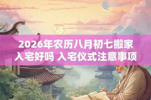 2026年农历八月初七搬家入宅好吗 入宅仪式注意事项
