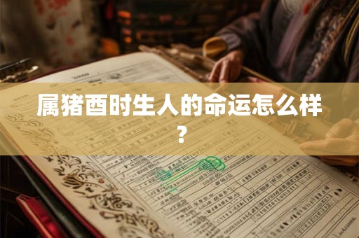 属猪酉时生人的命运怎么样？