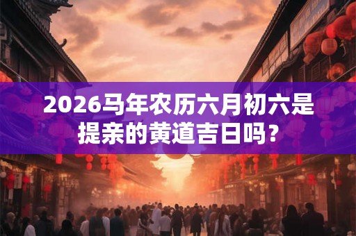 2026马年农历六月初六是提亲的黄道吉日吗? 2026马年农历六月初六是提亲的黄道吉日吗?