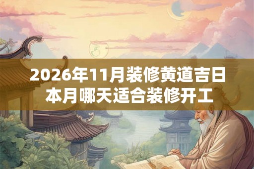 2026年11月装修黄道吉日 本月哪天适合装修开工